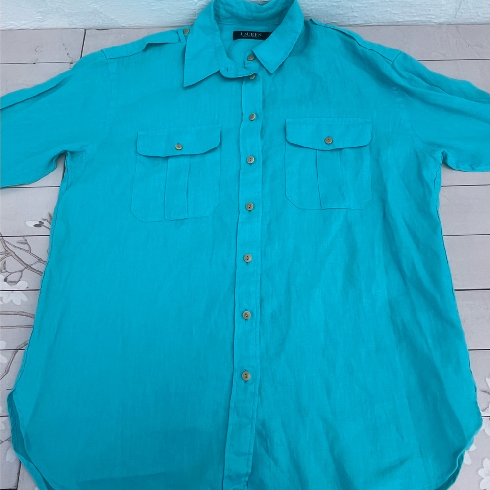 Ralph Lauren Aqua Button-Up Shirt